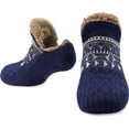 thumbnail image 7 of AMITOFO Slipper Socks for Men Thick Thermal Fuzzy Socks Winter Soft Warm Fleece Fluffy Socks with Non Skid Gripper Christmas Gift,Navy Blue Size 11-13, 7 of 7