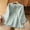 Green, variant on Floleo Women Mandarin Collar Frog Knot Embroidery 3/4 Sleeve Blouse, Ladies Textured Solid Loose Pullover Top, Soft Breathable Spring Summer Daily Vacation Literary Casual Shirt (Green,M)