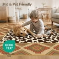 thumbnail image 4 of ODIKA 8'x10' Washable Area Rug Spotted Boho Southwestern Border Fabric Table Placemat Cow Print Playful for Dining Room, Large Office, Lounge, Non-Slip Chair-Friendly Mat, 4 of 7