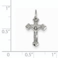 thumbnail image 3 of 14k White Gold Diamond-cut Crucifix Charm Pendant, 3 of 4