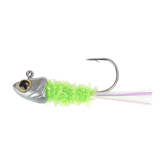 6th Sense Spangle Tinsel Jig, 1/4oz., Chartreuse Minnow