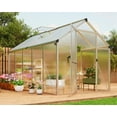 thumbnail image 2 of Amkui Large Aluminum Walk-in Green Houses for Outdoors, Polycarbonate Greenhouse with Sliding Doors & Roof Vent, Sunroom Winter Greenhouse for Outside Patio, Backyard, Garden, 2 of 11