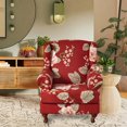 thumbnail image 5 of Polyester Wingback Chair Cover Sofa Cover Armchair Slipcovers Dining Chair Cover Red, 5 of 5
