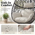 thumbnail image 6 of RADIATA Hanging Egg Chair with Stand, Outdoor Indoor Wicker Swing Chair, 450Lbs Nest Chair with Cushions, All-Weather Patio Hammock Seat for Porch Balcony Garden, Beige, 6 of 8