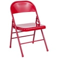 thumbnail image 1 of Flash Furniture Hercules Series Triple Braced & Double Hinged Red Metal Folding Chair, 1 of 9