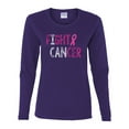thumbnail image 2 of Fight Cancer Ribbon Womens Graphic Long Sleeve T-Shirt, Purple, 2XL, 2 of 3