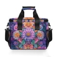 thumbnail image 7 of FORMRS Insulated Cooler Bag 24 Cans Capacity Soft Leakproof Lunch Box with Side Pockets, Light Purple Flowers, 7 of 7