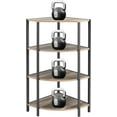 4Tier Corner Shelf,Vintage Narrow Bookcase,Small SpaceSaving Open