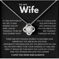 To My Wife Necklace from Husband with Message Card Romantic Gifts for Wife S925 Sterling Silver Necklace for Women, Wife Jewelry Rose Gold, Wife Birthday Anniversary Valentines Mothers Day Gifts