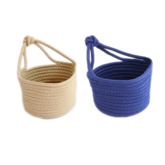 KALLORY Woven Round Storage Basket for Home Organization, 18x18x13cm, Stylish and Practical