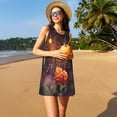 thumbnail image 3 of Easygdp Butterfly Sitting on a Flower para Vestido Transpirable de Mujer, Vestido Suelto de Manga Corta con Pliegues y Bolsillos para el Verano, 3 of 7