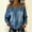 Blue, variant on Women's Denim Shirt Retro Off Shoulder Long Sleeved Shoulder Wide Strap Slim Fashion Shirts Blue