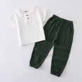 thumbnail image 2 of NIEWTR Baby Boy Summer Set Short Sleeve Crew Neck T-Shirts and Elastic Waist Shorts 2Pcs Pajamas & Dailywear Set (2-3 Years,Dark Green), 2 of 6