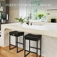 Counter Height Stools 24" Square Saddle BarStools Set of 4 Modern