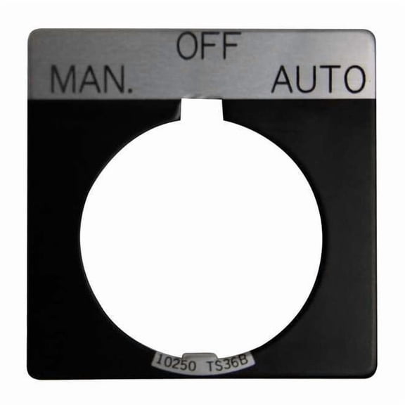 Eaton Cutler-Hammer Legend Plate,Manual Off Automatic,Black 10250TS68