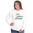 thumbnail image 4 of Xmas Naughty Nice Framed Checklist Unisex Plus Fleece Graphic Sweatshirt Brisco Brands 5X, 4 of 6
