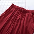 thumbnail image 6 of fheaev Sleep Pajama Shorts for Women Knee Length Lightweight Elastic Drawstring Casual Bermuda with Pockets Wine 2XL, 6 of 7