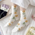 thumbnail image 6 of Byfri 5 Pairs Cartoon Floral Short Socks Polyester Breathable Casual Socks for Women Spring Autumn Style1, 6 of 7