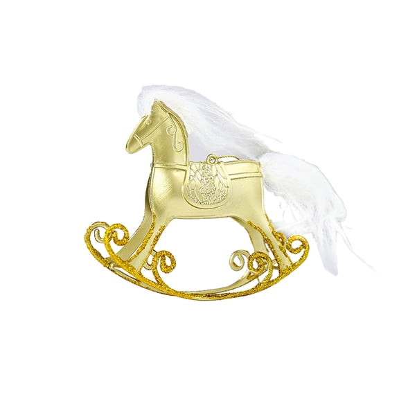 Gold 2026 Rocking Horse Christmas Decoration Home Figurine Ornament For Display