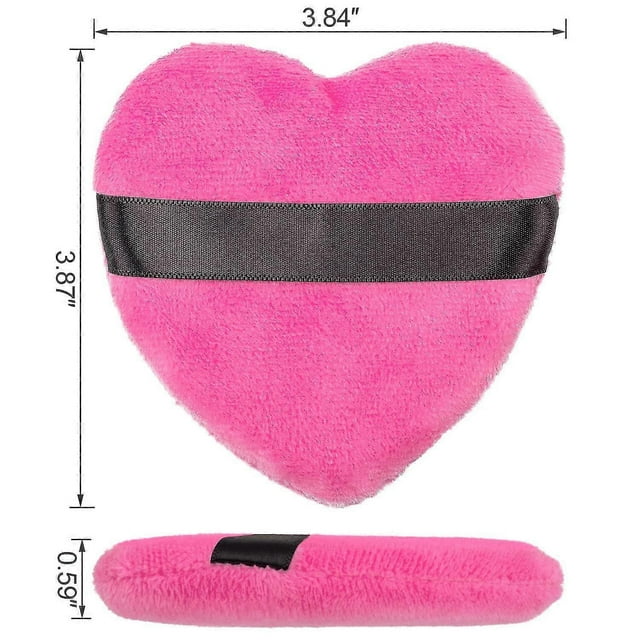 4 borlas de maquillaje en forma de corazón con correa para el hombro