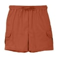 thumbnail image 5 of NAISIBABY Boys Cargo Shorts, Loose Fit Elastic Waist with Pockets Summer Casual Sports Bermuda Shorts Orange 9-10T, 5 of 6