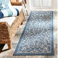 thumbnail image 2 of Safavieh Courtyard Nanda Botanical Indoor/Outdoor Runner Rug, Blue/Natural, 2'3" x 14', 2 of 12