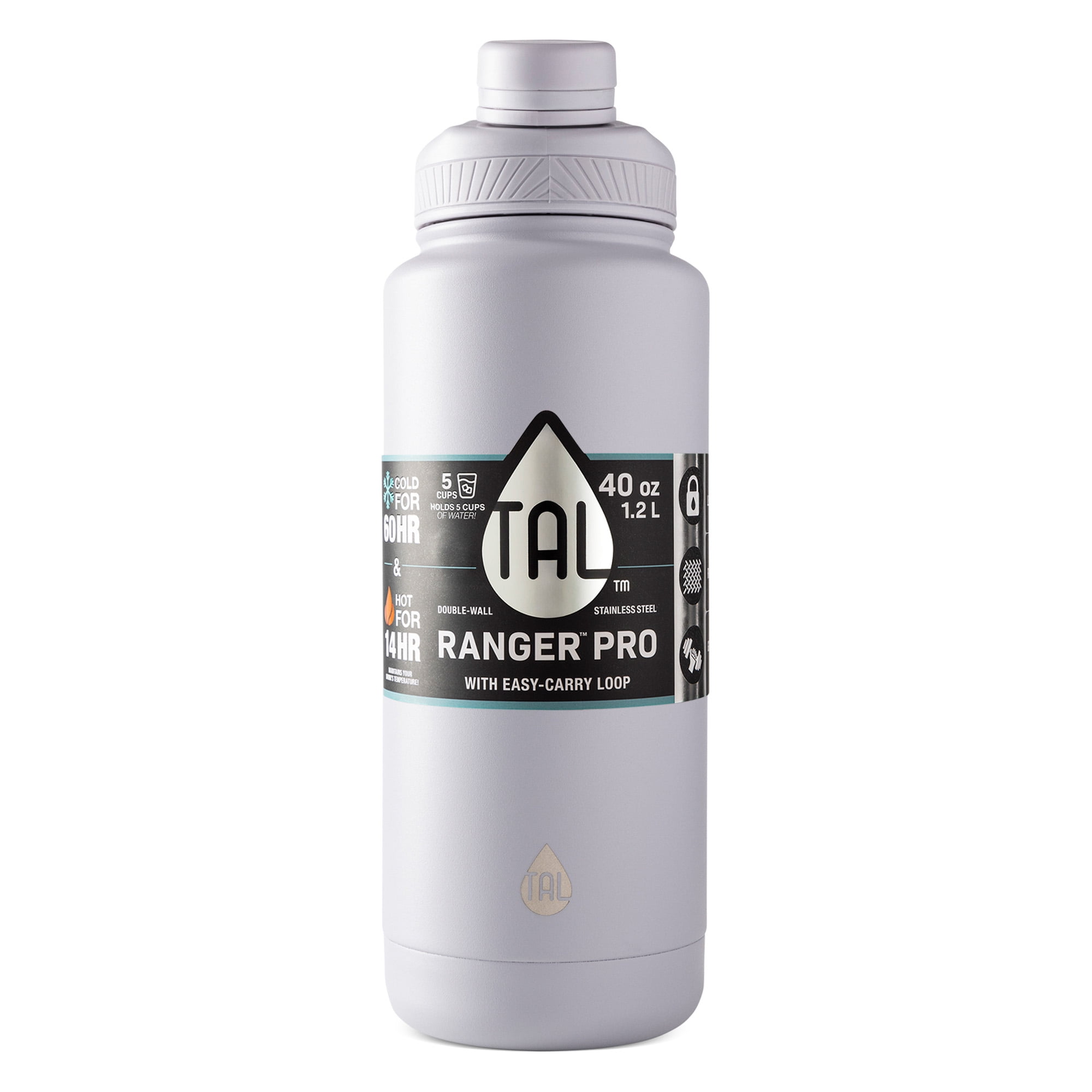TAL Stainless Steel Ranger Water Bottle 40oz, Gray Blue, TAL 40OZ RANGER GBLU