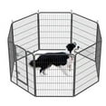 thumbnail image 2 of 40"Heigh Heavy Duty Dog Playpen, Outdoor Indoor Dog Fence for Large Dogs, Dog Kennel Pet Playpen with Doors 8 Panels Metal Exercise Pens, Puppy Playpen Temporary Camping Fence for Yard, Garden, 2 of 9