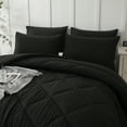 thumbnail image 4 of Davulos King Size Comforter Set Black 7 Pieces Bed in a Bag King, Luxury Soft Bed Set for All Seasons, Bedding Set with Down Alternative Comforter, Sheets, Pillowcases & Shams, 4 of 7