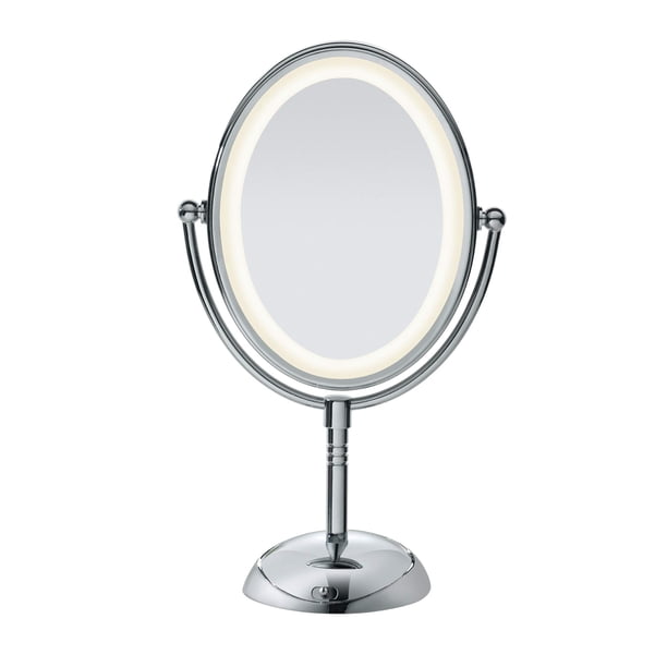 Espejo de maquillaje Conair iluminado ovalado con LED de aumento 1X/7X