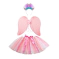 thumbnail image 2 of Huowey Girls Tutu Skirt Heart Sequins Ruffles Cute Bow Elastic Waist Layered Tulle Skirts With Sparkly Headband Wings Performance Festive Valentine Party Dancewear Set,Pink,2-4 Years, 2 of 5