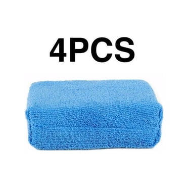 Bgsha 4/8 PCS Blue Micro Applicator Sponge Pads Car Wash Wax Polish