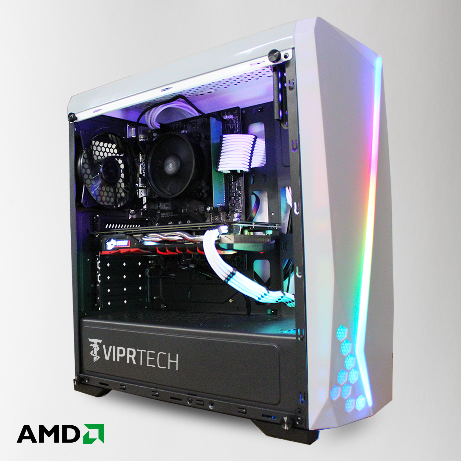 ViprTech Gaming PC Computer Desktop AMD Ryzen 5 1600, AMD RX 580 4GB