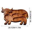 thumbnail image 7 of hulanddfd Highlands Cow Wooden Charcuterie Board, Farmhouses Serving Tray with Compartments for Cheese Meats Fruit Dining Table Centerpiece for Easter Valentine's Day Housewarmings Birthday Party, 7 of 7