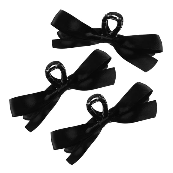 ELAYARD 3Pcs Decorative Bow Hair Clips Black Resin Clips for Thin and Thick Hair