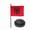 Albania Desk Flag and Base, variant on Brazil Desk Flag with Base; American Made Rayon 4x6 inch Miniature Table Set Includes One Small Mini Country Stick Flags and One Black Stand (Brazil Desk Flag and Base)