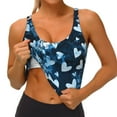 thumbnail image 3 of Uemuo Ice Blue Heart Pattern Women's Sports Bra - High Impact Support, Breathable, and Comfortable Athletic Bra for Running, Yoga, and Workouts, 3 of 9