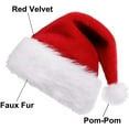 thumbnail image 2 of 4 Pack Santa Hats Plush Velvet Christmas Hats for Kids Adult Men Women Chrsitmas Party Supplies New Year's Eve Party Hats, 2 of 7