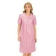thumbnail image 1 of Bata de cuadros vichy para mujer, con detalles florales, cierre a presión y ribete de encaje, rosa, talla XXXL, 1 of 3