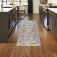 thumbnail image 6 of 6' Runner Pink and Blue Oriental Power Loom Distressed Washable Non Skid Runner Rug, 6 of 8