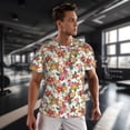 thumbnail image 3 of Wukai Pineapple Flower Print Men's Short-Sleeved Mesh T-Shirt,Quick-Dry Short Sleeve Workout T-Shirt-X-Small, 3 of 8