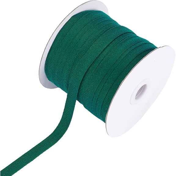 1 Roll Cotton Twill Tape Ribbons Herringbone Ribbons for Sewing Craft Dark Green 3/8 inch(10mm)x0.84mm about 80yards/roll(73.15m/roll) for Handmade