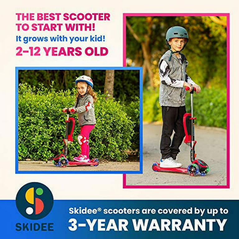 Skidee Ultimate Folding Kick Scooter for Kids, Adjustable