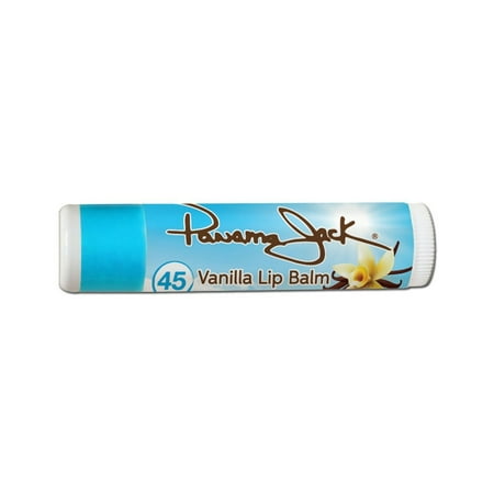 Panama Jack SPF 45 Sunscreen Vanilla Lip Balm, Broad Spectrum, Prevents & Soothes Dry, Chapped Lips (Pack of