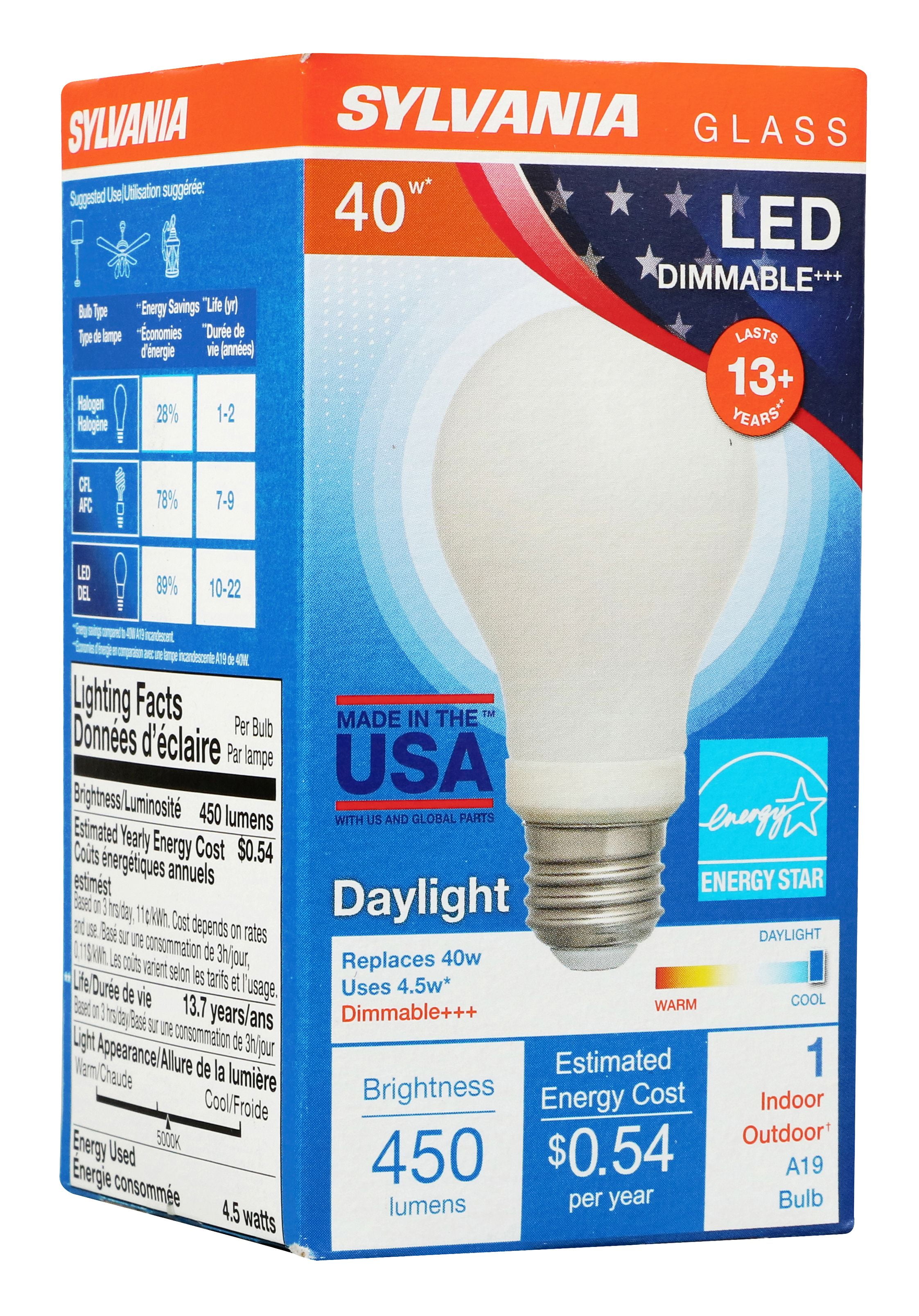 Sylvania Led A19 40w Daylight 1 Pack