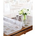 thumbnail image 2 of HQYG 1.5mm Thick 42 x 76 Inches Clear Table Cover Protector, Clear Plastic Tablecloth Protector, Kitchen Wood Grain Table Pad, 2 of 4