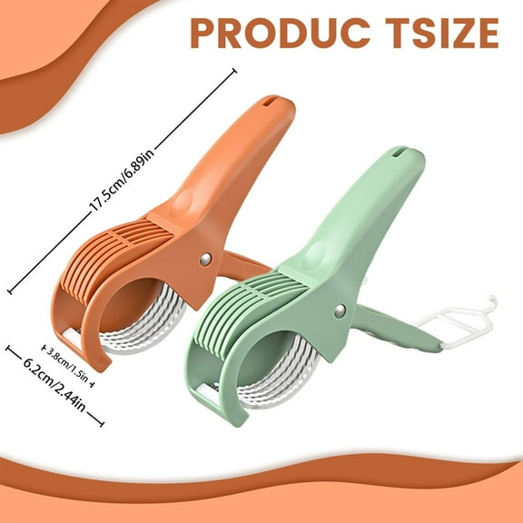 Haful Orange Stainless Steel Fruit and Vegetable Slicersalad Cutter Chopper Portable Manual Banana Slicer Creative Fruit Vegetable Slicer Home Kitchen Gadgets Chopping Tool
