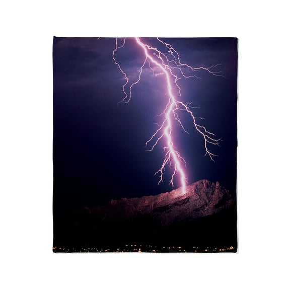 CafePress - Lightning Over Tucson Throw Blanket - Soft Fleece Throw Blanket, 50"x60" for All Ages