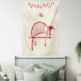thumbnail image 4 of Christmas Decorations Tapestry, Fun Cat Sleeping with Hat and Little Fairy Hanging Xmas Ornaments Art Style, Wall Hanging for Bedroom Living Room Dorm Decor, 60W X 80L Inches, Red, by Ambesonne, 4 of 5