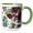 Green/White, variant on 3drose, Picture of Painted Tropic Hawaiian Red Violet Green N Gray, 11oz Magic Transforming Mug
